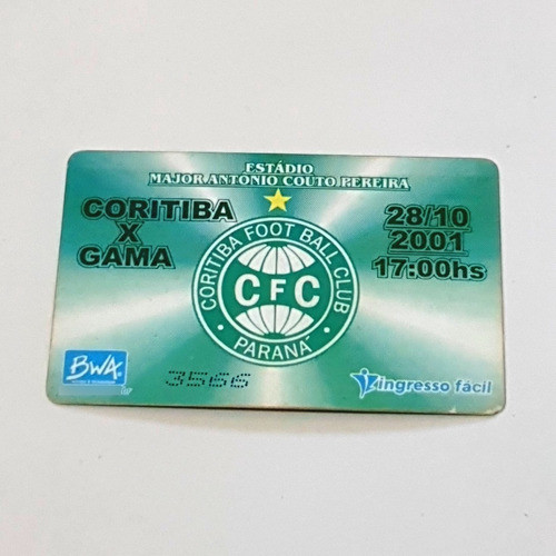 Ingresso Futebol Coritiba X Gama 28/10/2001 0