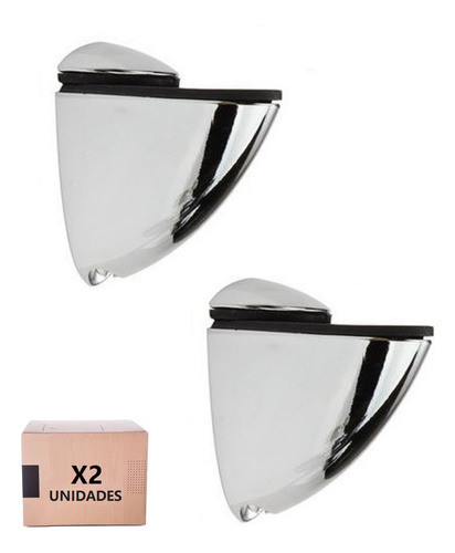 Soporte Tucán Para Estante De Vidrio O Madera Inox. 1