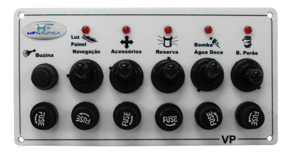 Painel Para Barcos 6 Funções 12v Cor Branco 0