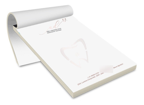 Receituário Médico Personalizado Colorido A4 4 Blocos 100fls 1