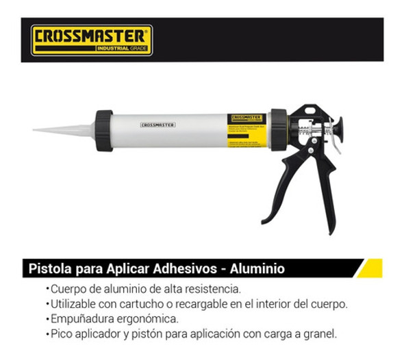 Pistola Aluminio Aplicar Adhesivos 390mm (15'') Crossmaster 1