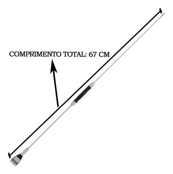 2 Antena Px Bobinada 67cm Mercedinho Capô 709 710 Parafusos 1