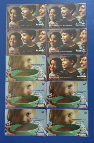 10 Cartões Telefônicos Sercontel. Lote 9. 0