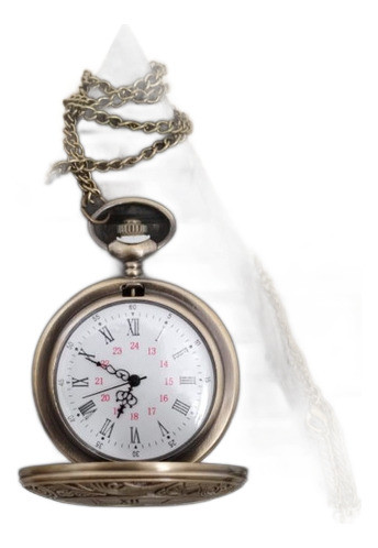 Relógio De Bolso Steampunk Bronze Com Corrente Retro Vintage 1
