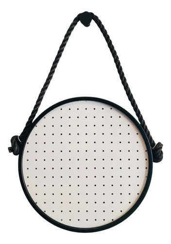 Pegboard Adnet Branco Corda Preta Fundo Branco 40cm 0