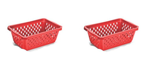 Kit 2 Cesto Organizador Multiuso Médio  Vermelho 0