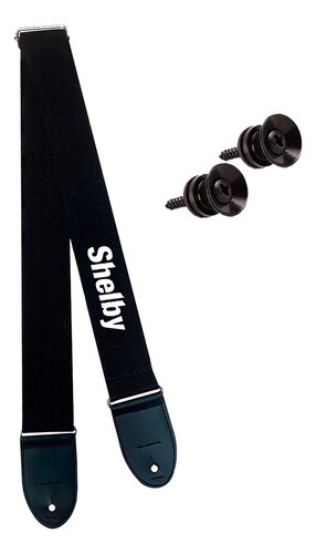 Alça Correia Cinto P/ Violão Guitarra Baixo Shelby + Roldana 0