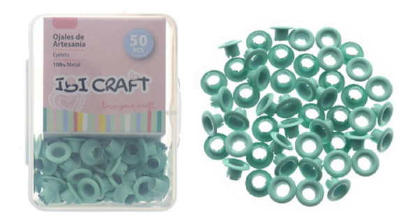Ojalillos Metalicos Ibi Craft 50 Unidades 4.5mm Verde Menta 0