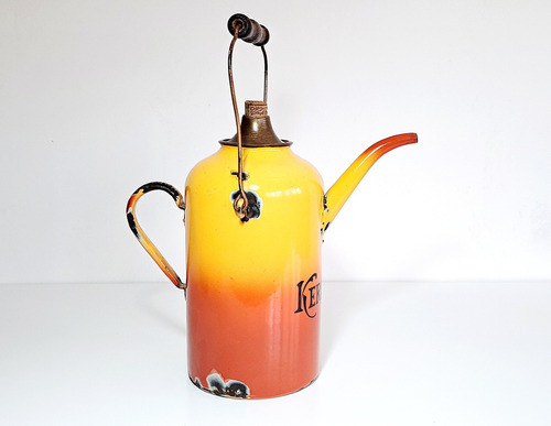 Bidón De Kerosene Enlozado 2 Colores Antiguo 0