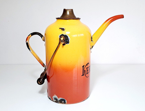 Bidón De Kerosene Enlozado 2 Colores Antiguo 1