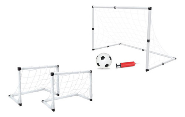 Kit Golzinho Trave De Futebol Com Rede + 3 Bola Campo Quadra 1