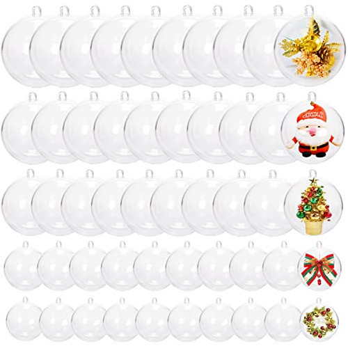 Adornos Árbol Navidad Transparente Rellenable 5 Tamaños 50u 0