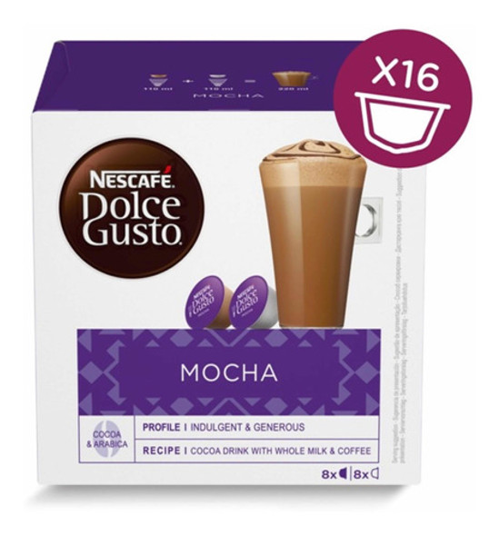 Cafe Mocha Caja X16 Capsulas Nescafe Dolce Gusto Oficial 0