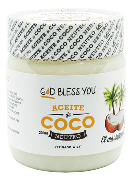 Aceite De Coco Neutro God Bless You X 225ml 0 Aceite De Coco Neutro God Bless You X 225ml 0