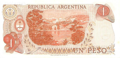 Bottero 2313 $ 1 Pesos Ley 18188 Serie D Unc  Palermo 1