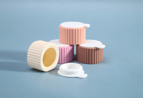 4x Frasco Pote Silicone Viagem Creme Facial Cosmético Tampa 1