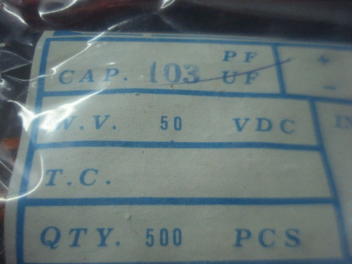 Capacitor Ceramicoo103 50 Volt  Bolsa Con 500 1