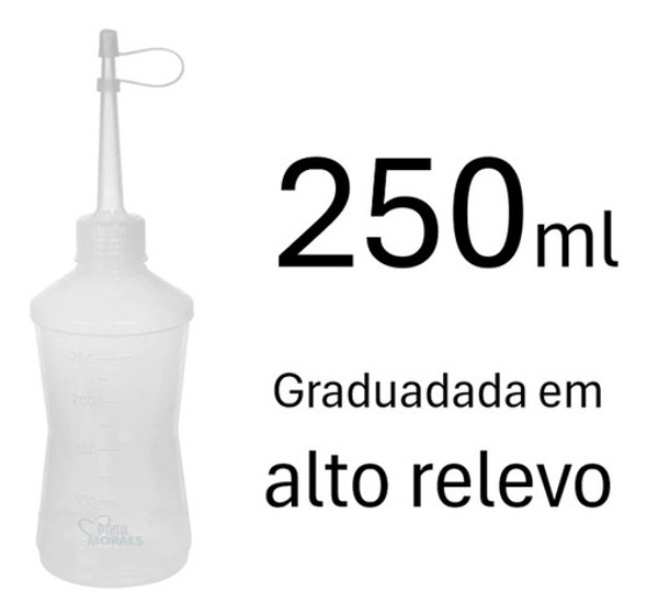 Kit 3 Frasco Almotolia Branca Transparente 250ml Bico Reto 1 Kit 3 Frasco Almotolia Branca Transparente 250ml Bico Reto 1