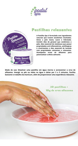 Podal Spa Pastilha Relaxante 30 Pastilhas+alfazema- Spa Pés 1