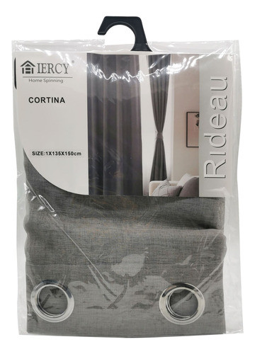 Cortina De Voile 135x150, Gris, En Cartón 0