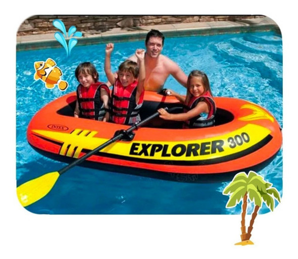 Bote Inflable Explorer 300 Set 3 Pers. 211x117x41 Cm Intex 0 Bote Inflable Explorer 300 Set 3 Pers. 211x117x41 Cm Intex 0