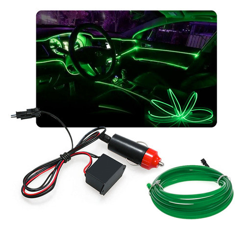 Fita Led Painel Peugeot 106 Luz Interna 5m Verde Escuro 0