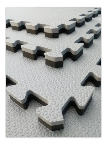 Tatame Tapete Eva 1x1 Metro 30mm 100x100x3cm Cinza E Preto 0