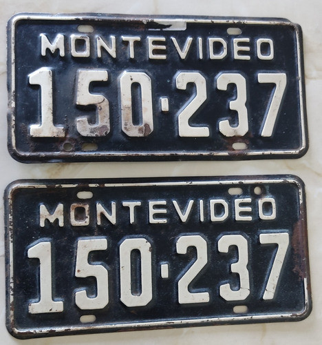 Chapa Vintage De Matrícula Automóvil Montevideo Únicas!!! 0