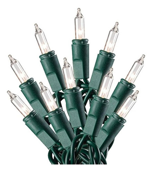 Holiday Pride Ultra-brite Clear White Lights Con Cable Verde 1