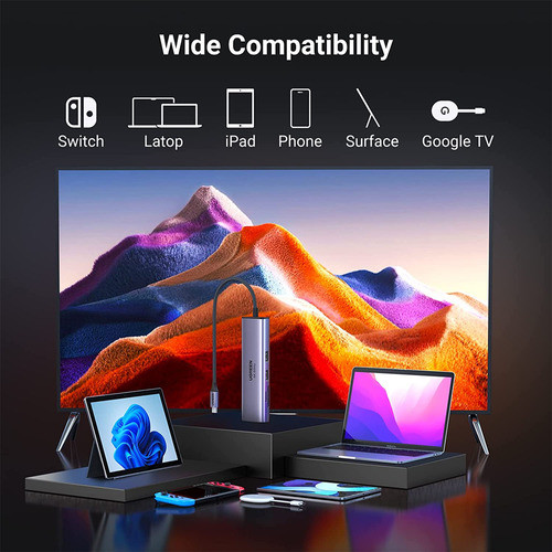 Hub Adaptador Usb-c Ugreen 7 Em 1 Hdmi Resolução 4k A 60hz 1