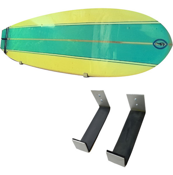 Soporte De Tabla Surf Sup Snowboard Pared Aluminio Cepillado 0