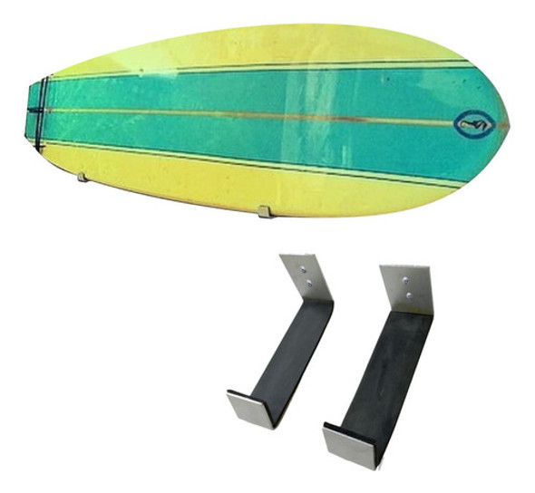 Soporte De Tabla Surf Sup Snowboard Pared Aluminio Cepillado 0