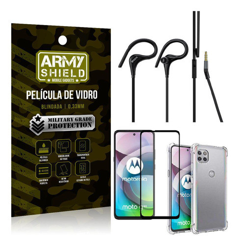 Capa + Película 3d Motog5g + Fone Sport Hs109 0