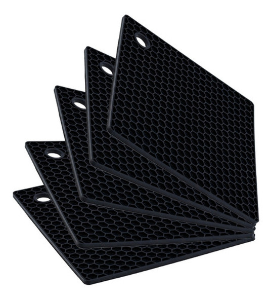 Kit Cinco Descanso Quadrado Preto 17cm Weck 0 Kit Cinco Descanso Quadrado Preto 17cm Weck 0