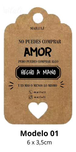 100 Etiquetas Tags Kraft Personalizada Emprendedor Modelo 01 1