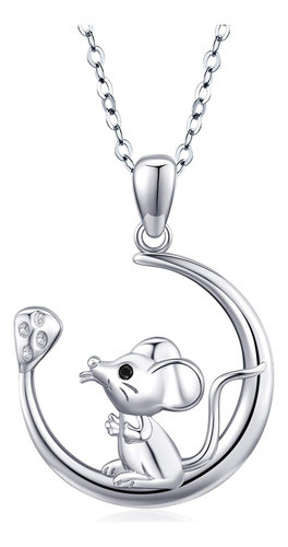 Collar De Ratón, Collar Con Colgante De Rata En La Luna De 0
