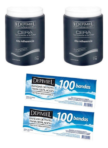 Cera Depilatoria Alta Adherencia Depimiel 2 Kg + Bandas 0