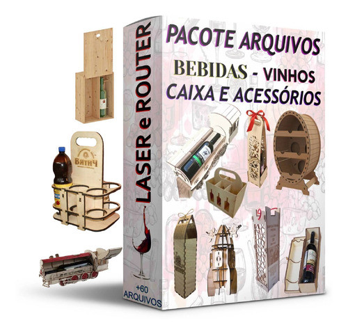 Pacote Vetores Cnc Caixas De Vinho E Bebidas Corte Dxf Cdr 0