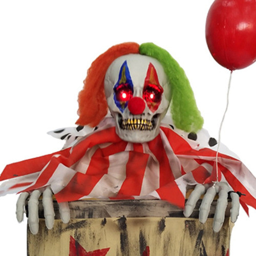 Muñeco Payaso Caja Luz Sonido Movi Decoracion Halloween 1