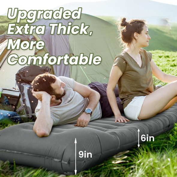 Colchoneta Inflable Con Almohada Y Bomba De Pie Mochilero 1