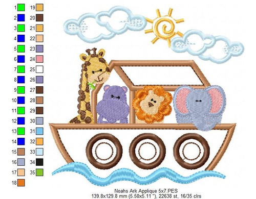 Matriz Para Bordados Maquina Animales Arca De Noé 2926 1