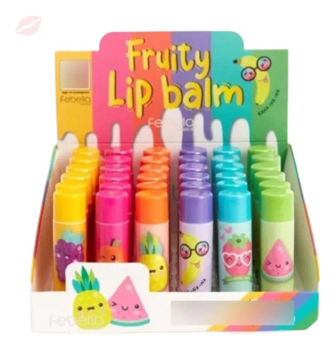 Lip Balm Infantil Fruity Febella Box Com 36 Unidades 0