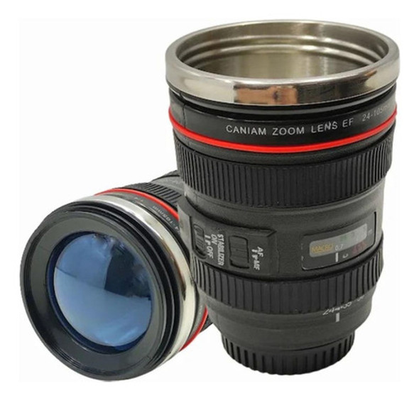 Copo Lente Fotográfica Preto Termico Para Café Cha Presente 1