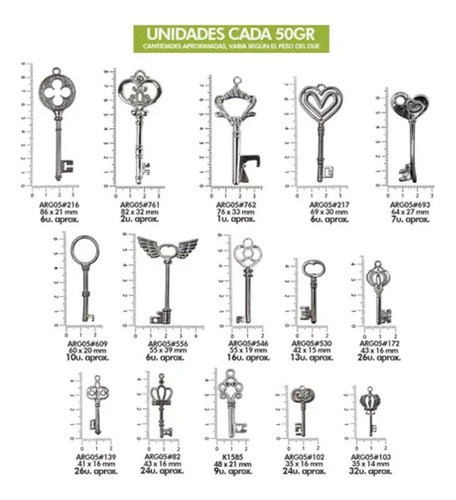 50gr Dijes De Metal Llaves Bijou Candy Bar Souvenir Fiesta 1