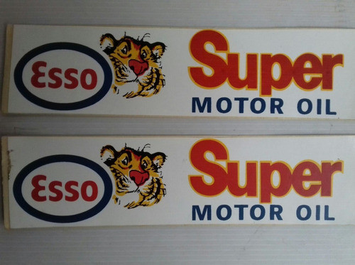 Calco El Tigre Esso Super Motor Oil 1980 Adhesivo 20x5cm C/u 0