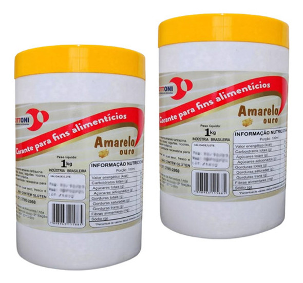 Kit 2 Corante Alimentício Em Pó Amarelo Ouro 1kg Cada 0 Kit 2 Corante Alimentício Em Pó Amarelo Ouro 1kg Cada 0