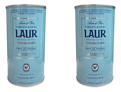 Aceite Oliva Laur Cruz Piedra Virgen Extra Organico 500 X2u 0
