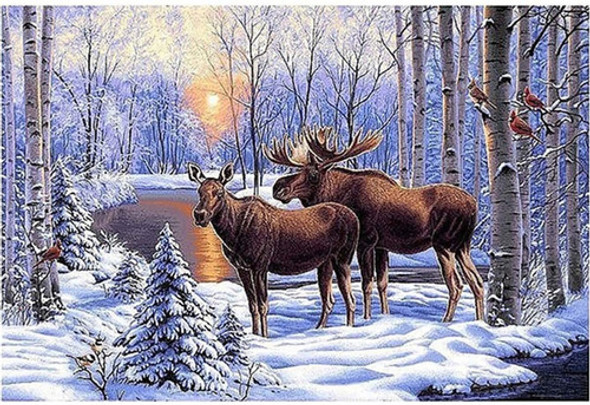 Kit De Pintura Con Diamantes 5d Alces 40x50 Cm 0