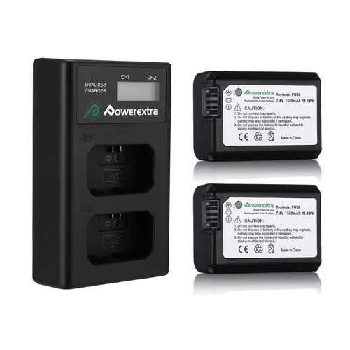 2 Piezas-np-fw50 Batería + Cargador Doble Para A7 A6000 A300 0
