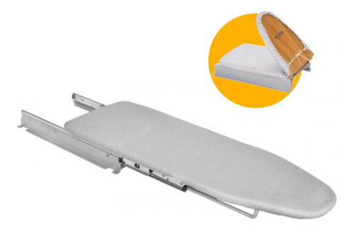 Tábua De Passar Deslizante Na Cor Branca Com Forro De Tecido 0